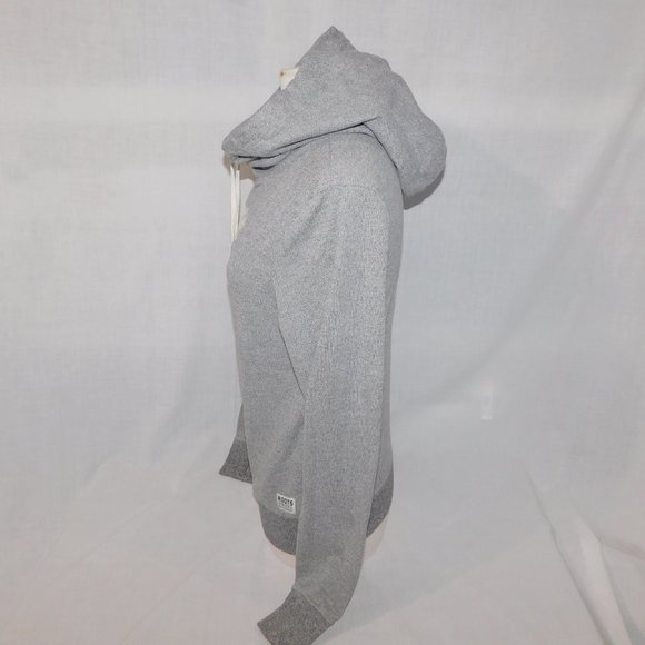 Roots womens M Gray Salt & Pepper Funnel Neck Cowl Hoodie Sweatshirt - Picture 8 of 10
